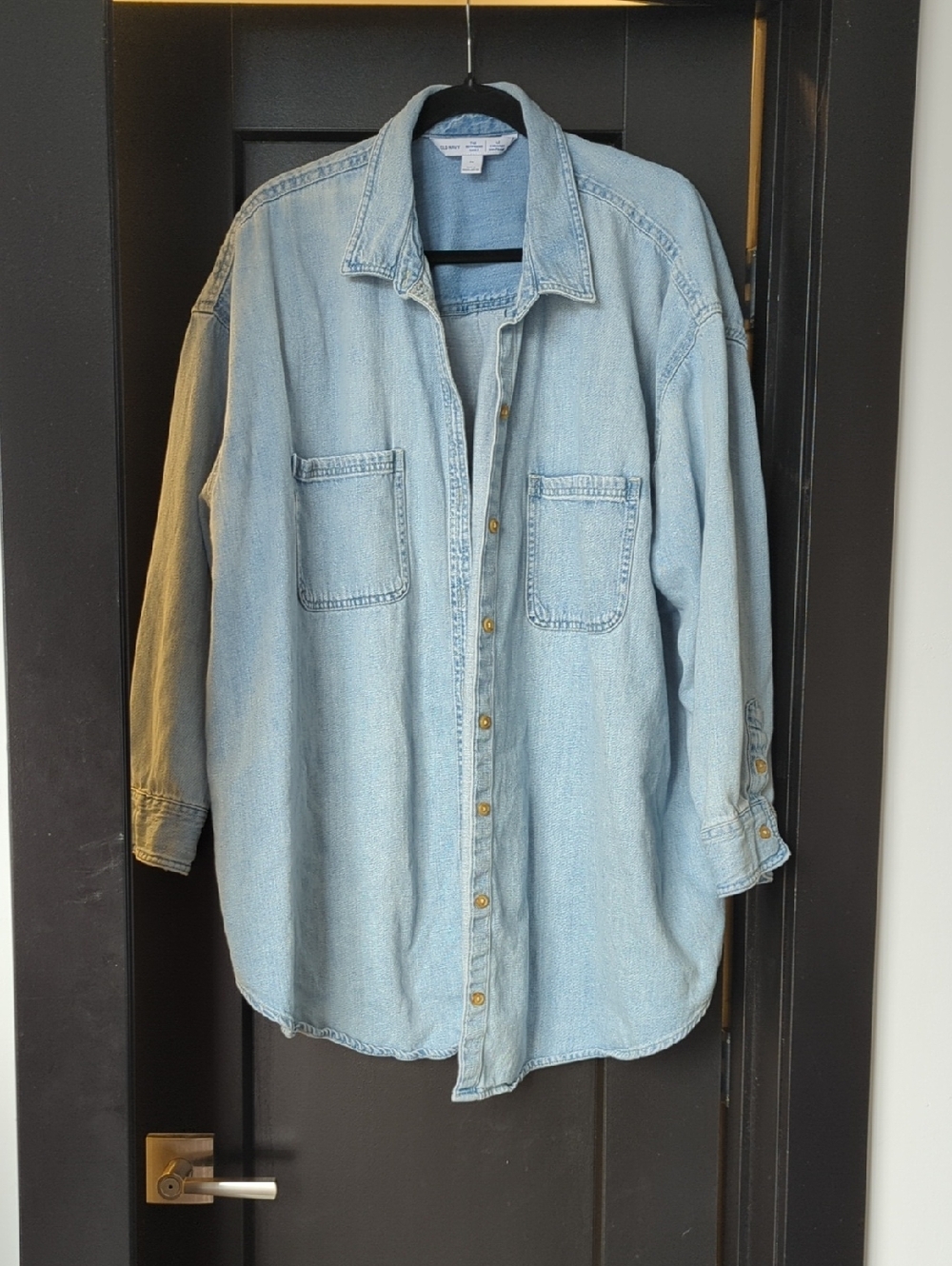 Old Navy Light Blue Boyfriend Denim Shirt